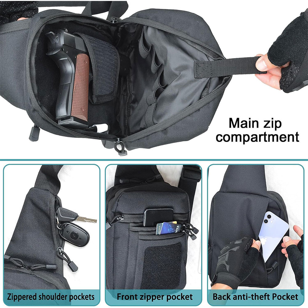 Tactical Crossbody Shoulder Pi - огляд і ціна Edc Concealed Carry Sling Bag